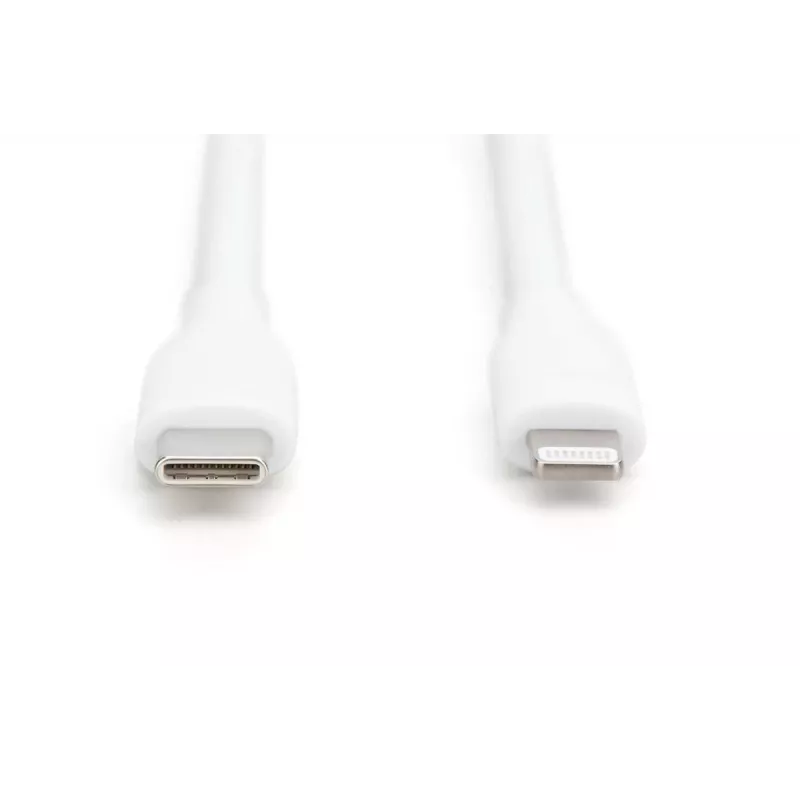 DIGITUS USB silikoninis įkrovimo laidas USB-C - Lightning USB 2.0 60W - 2m baltas