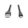 DIGITUS USB silikoninis įkrovimo kabelis USB-A - Lightning USB 2.0 12W - 1m juodas