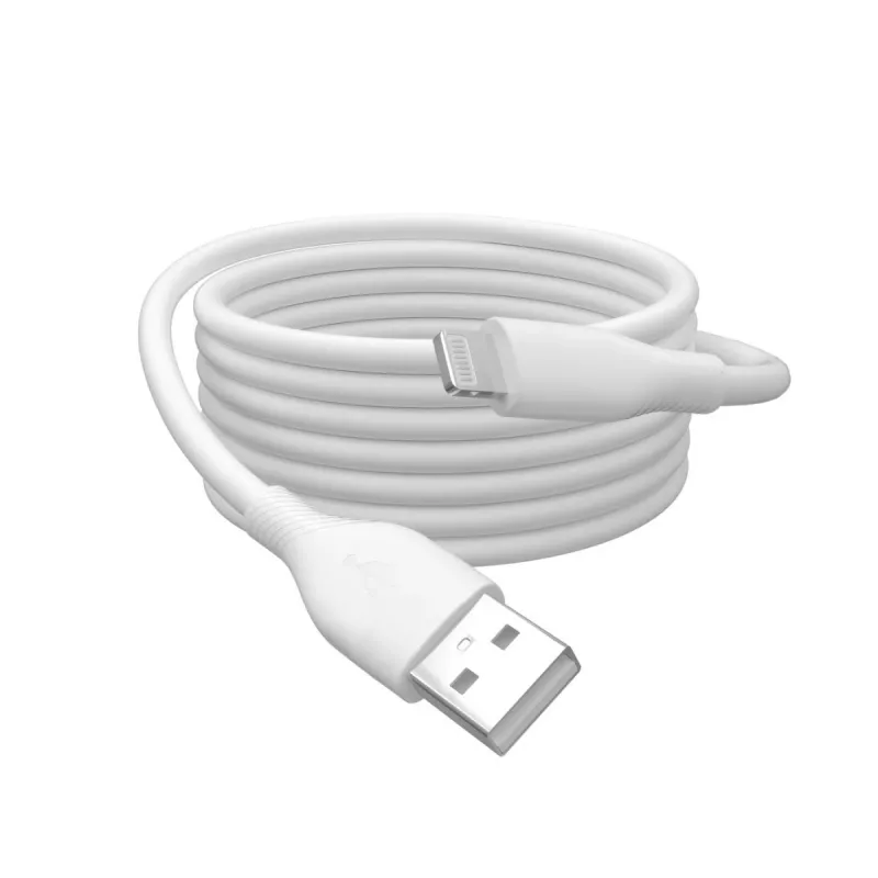 DIGITUS USB Silikoninis įkrovimo kabelis USB-A - Lightning USB 2.0 12W - 1m baltas