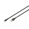 DIGITUS USB silikoninis įkrovimo laidas USB-A – Lightning 2 m USB 2.0 12 W – 2 m juodas