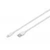 DIGITUS USB silikoninis įkrovimo laidas USB-A - Lightning USB 2.0 12W - 2m baltas