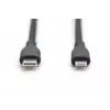 DIGITUS USB silikoninis įkrovimo laidas USB-C – Lightning USB 2.0 60W – 50 cm juodas