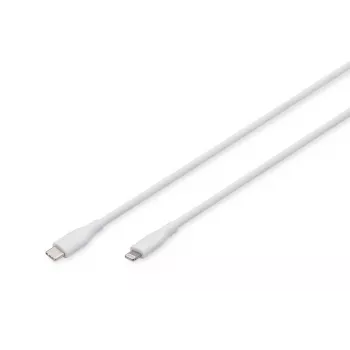DIGITUS USB Silikoninis įkrovimo kabelis USB-C – Lightning USB 2.0 60W – 50cm baltas