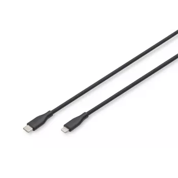 DIGITUS USB Silikoninis įkrovimo kabelis USB-C - Lightning USB 2.0 60W - 1m juodas