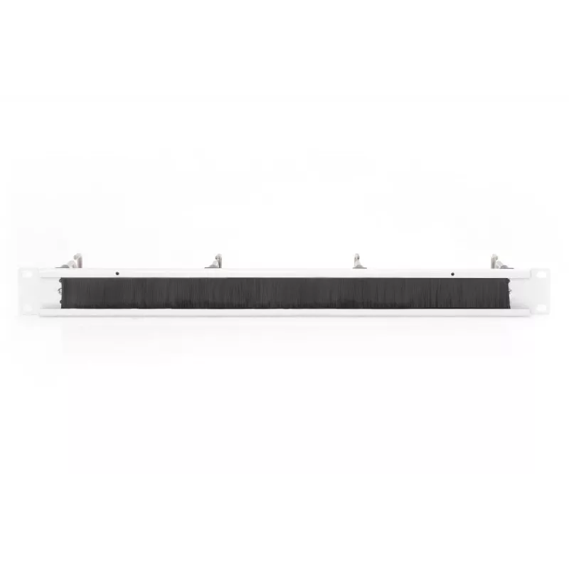 DIGITUS 1U kabelių tvarkymo skydelis su šepečiu 4x plieniniai žiedai 40x75 mm, pilka (RAL 7035)