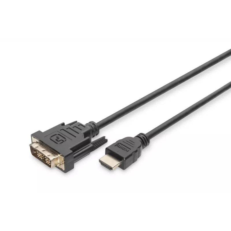 DIGITUS HDMI adapterio laidas, tipo A-DVI(18+1) M/M, 2m Full HD juodas