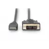 DIGITUS HDMI adapterio laidas, tipo A-DVI(18+1) M/M, 2m Full HD juodas
