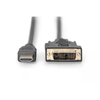 DIGITUS HDMI adapterio laidas, tipo A-DVI(18+1) M/M, 2m Full HD juodas