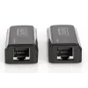 DIGITUS Mini HDMI prailginimo rinkinys, Full HD 50m CAT6/6A/7, maitinamas per Micro USB kabelį, juodas