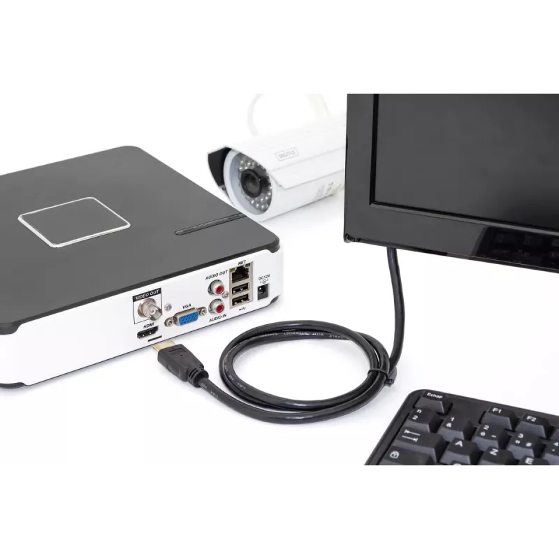 DIGITUS HDMI Premium High Speed jungiamasis laidas, A tipo kištukas-kištukas, 1 m su Ethernet, Ultra HD 60p, juodas