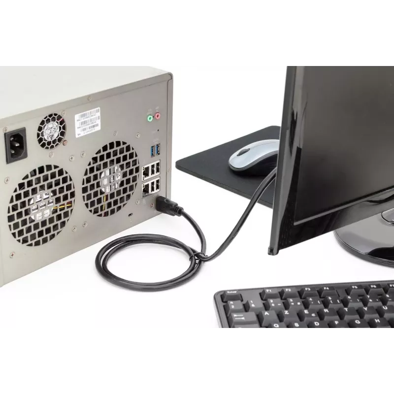 DIGITUS HDMI Premium High Speed jungiamasis laidas, A tipo kištukas-kištukas, 1 m su Ethernet, Ultra HD 60p, juodas