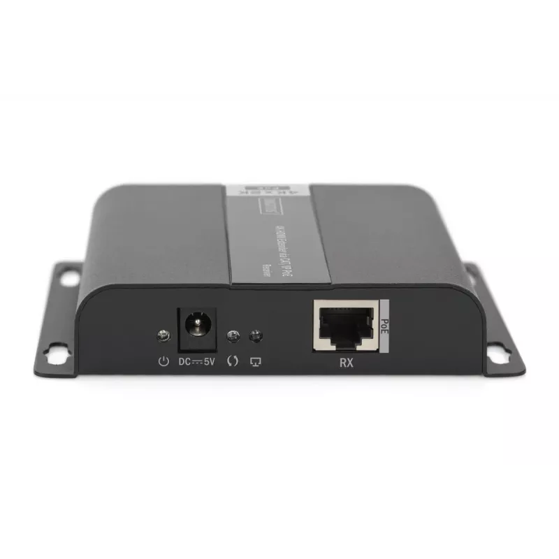 DIGITUS 4K HDMI ilgintuvas, imtuvo blokas per IP/CAT 5, 6 (120 m), maitinamas per PoE