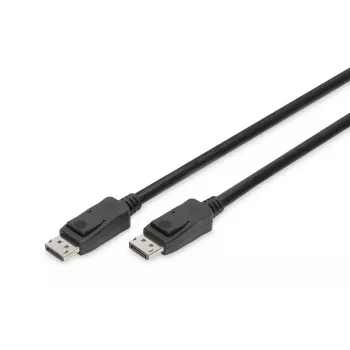 DIGITUS DisplayPort jungiamasis kabelis, DP M/M, 5 m su fiksatoriumi, Ultra HD 8K, vers. 1.3/1.4, juoda