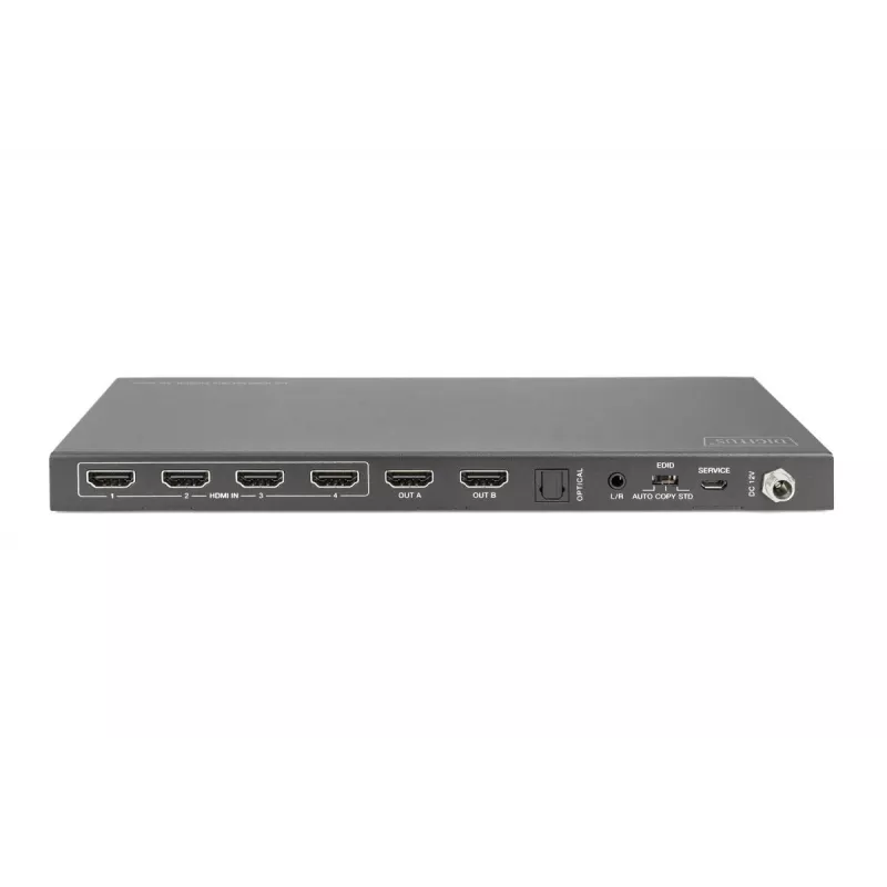 DIGITUS 4x 2 HDMI Matricinis Komutatorius 4K/60Hz Skaleris EDID ARC HDCP 2.2 18 Gbps