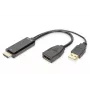 Digitus 4K HDMI adapteris HDMI į DisplayPort 0,2 m HDMI A tipo USB