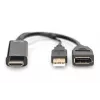 Digitus 4K HDMI adapteris HDMI į DisplayPort 0,2 m HDMI A tipo USB