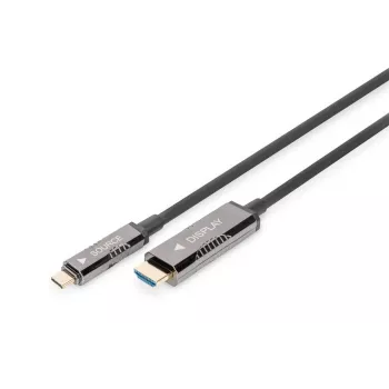 DIGITUS USB-C į HDMI AOC optinio pluošto adapterio kabelis, HDMI versija 2.0; iki 4Kx2K@60Hz; 20 m