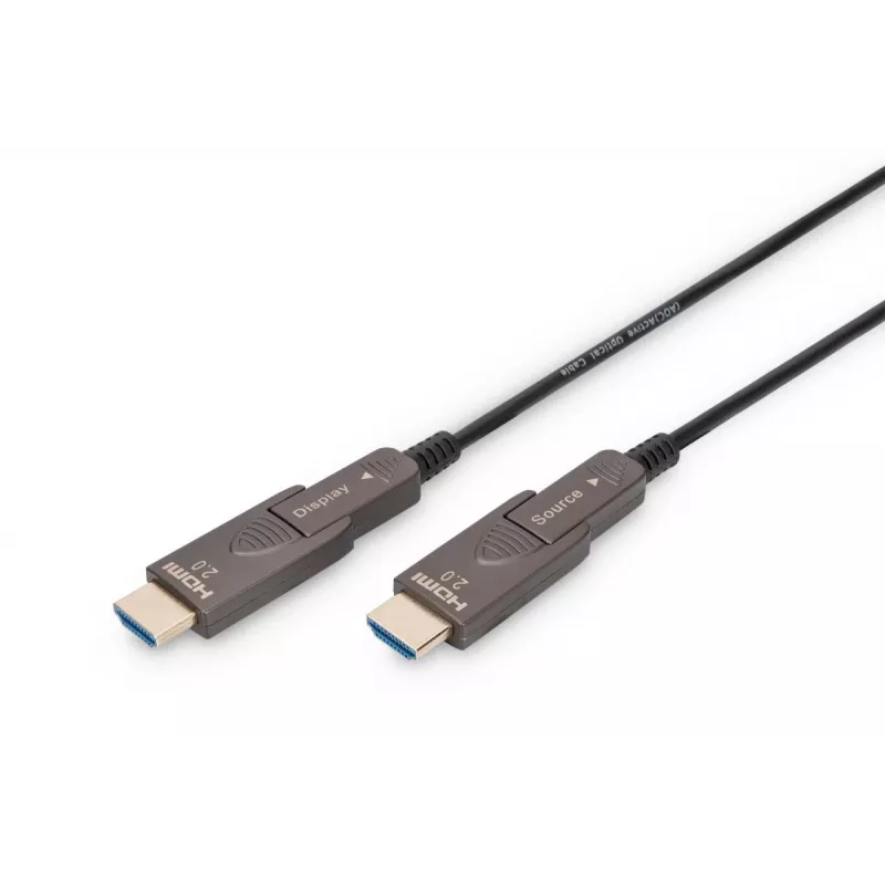 DIGITUS 4K - HDMI AOC hibridinis šviesolaidinis kabelis su 30 m nuimamu kištuku