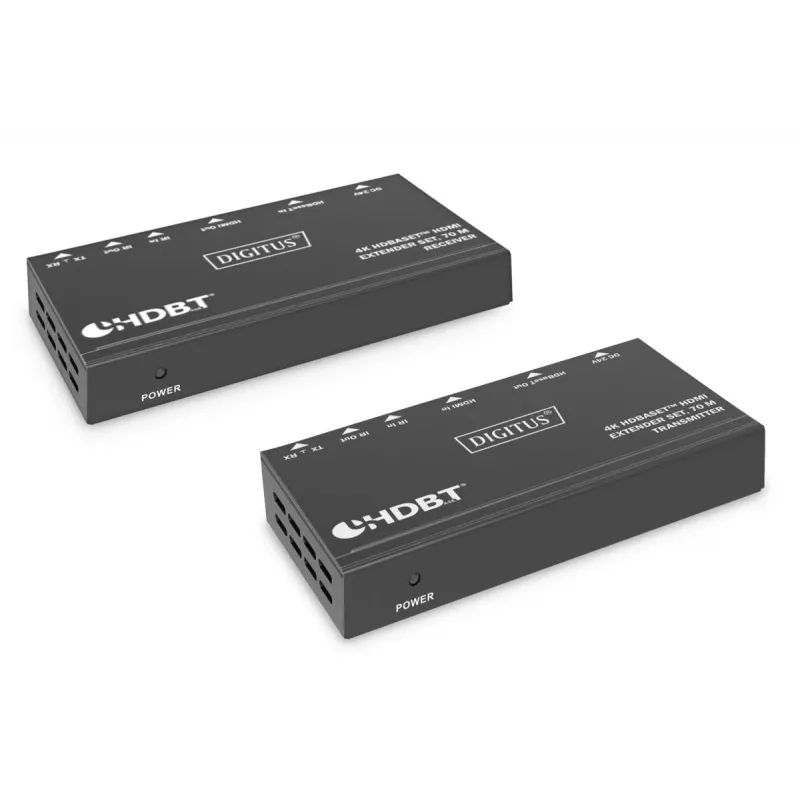 DIGITUS 4K HDBaseT plėtiklio rinkinys 70 m PoC RS232 IR juodas