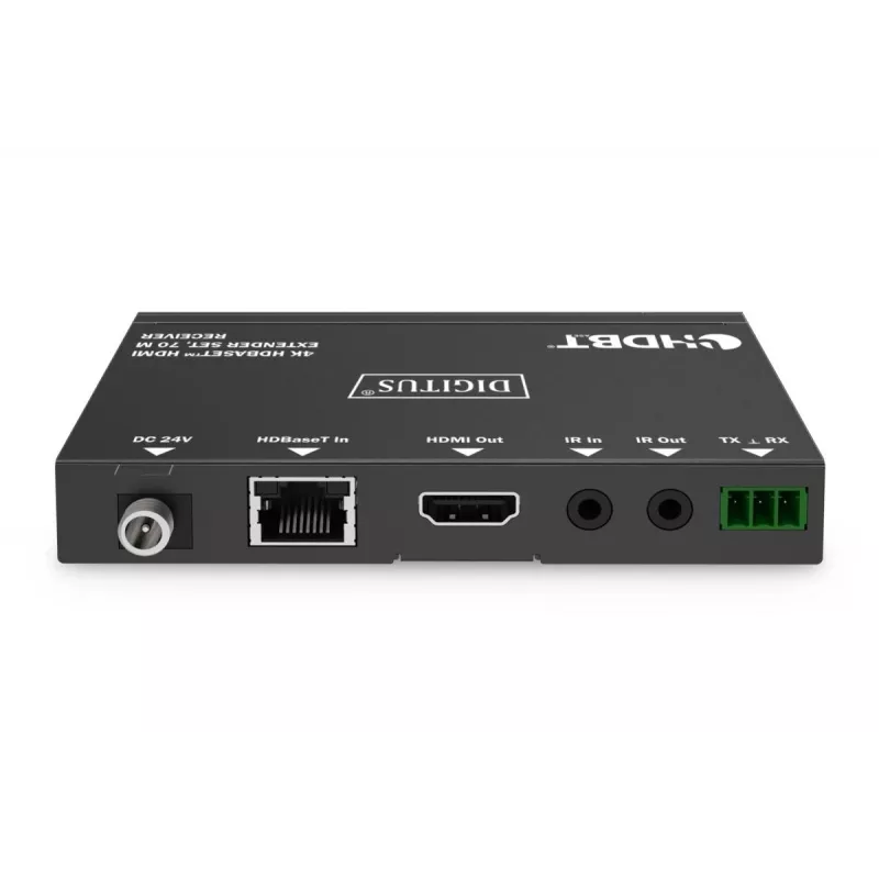 DIGITUS 4K HDBaseT plėtiklio rinkinys 70 m PoC RS232 IR juodas