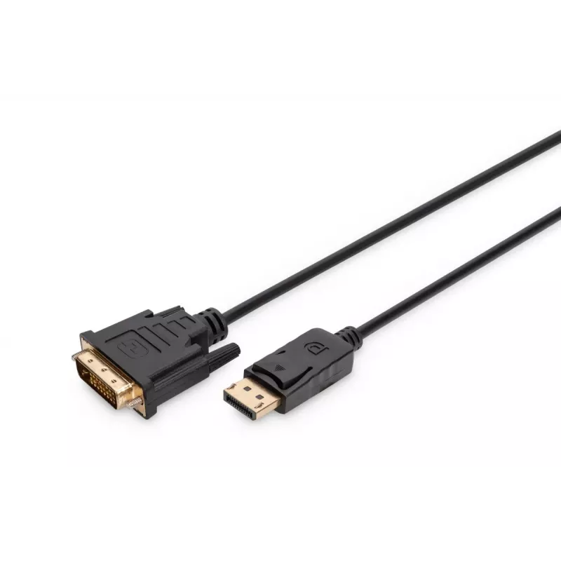 DIGITUS DisplayPort adapter kabelis, DP - DVI (24+1) M/M, 3m su užraktu, suderinamas su DP 1.1a, juodas
