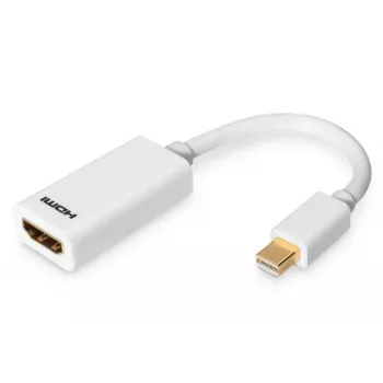 DIGITUS ASSMANN DisplayPort adapterio kabelis, mini DP - HDMI tipo A M/F, 15cm DP 1.1a suderinamas, CE baltas