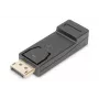 DIGITUS DisplayPort adapteris, DP - HDMI tipo A V/I, su fiksatoriumi, DP 1.1a, Full HD, CE juodas