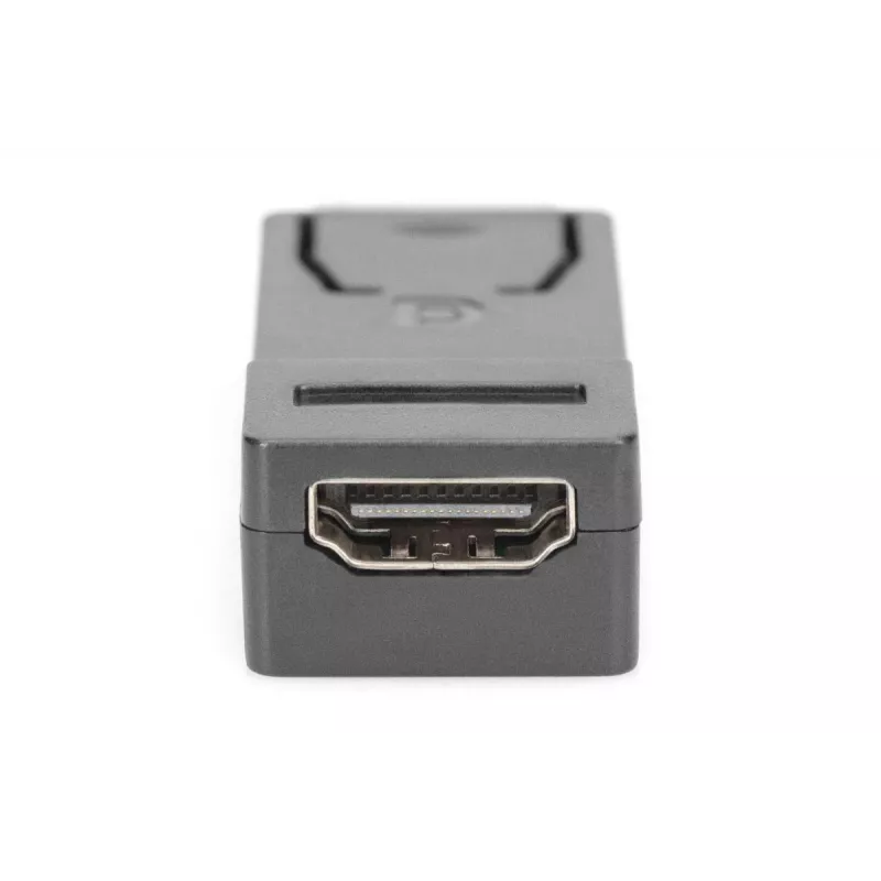 DIGITUS DisplayPort adapteris, DP - HDMI tipo A V/I, su fiksatoriumi, DP 1.1a, Full HD, CE juodas