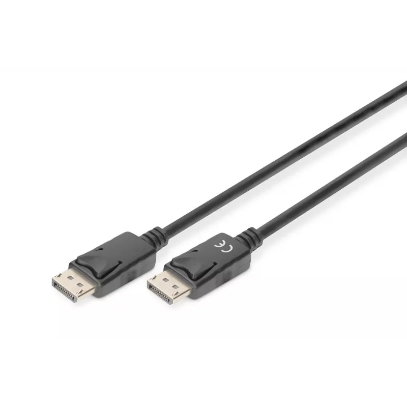 DIGITUS DisplayPort prijungimo kabelis, DP M/M, 2m su fiksatoriumi, DP 1.2, Ultra HD 4K juoda