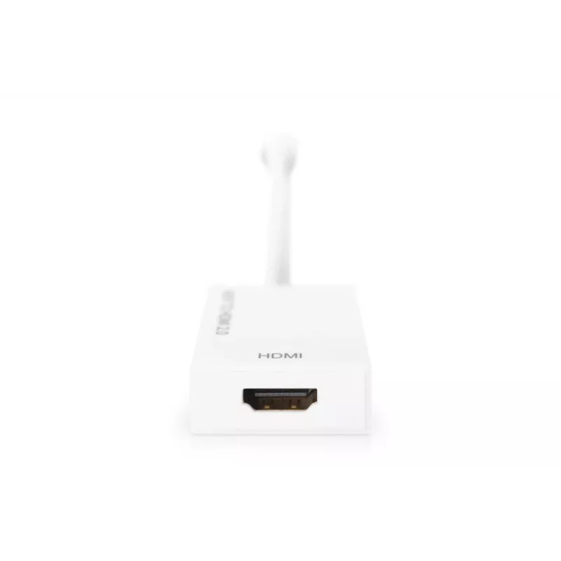 DIGITUS ASSMANN DisplayPort adapterio laidas, mini DP - HDMI tipo A V/M, 20 cm, HDMI Ver. 2.0, aktyvus, CE, auksinis, baltas