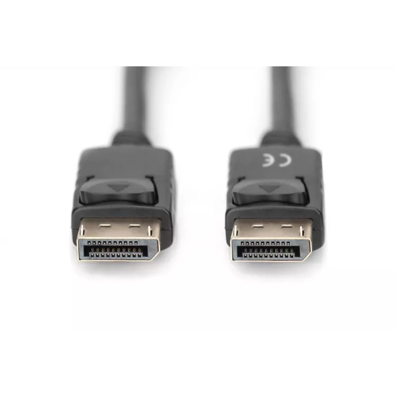 DIGITUS DisplayPort jungiamasis kabelis, DP M/M, 3m su užraktu, DP 1.2, Ultra HD 4K, juodas