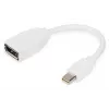 DIGITUS DisplayPort adapterio laidas, mini DP - DP M/F, 0,15 m, atitinka DP 1.2, baltas