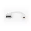 DIGITUS DisplayPort adapterio laidas, mini DP - DP M/F, 0,15 m, atitinka DP 1.2, baltas
