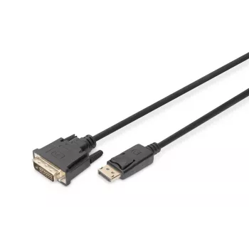 DIGITUS DP - DVI-D kabelis 3M juodas DP - DVI su fiksatoriumi DP 1.1a