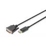 DIGITUS DP - DVI-D kabelis 3M juodas DP - DVI su fiksatoriumi DP 1.1a