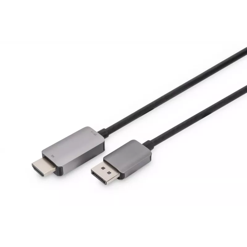 DIGITUS DP į HDMI adapterio kabelis 8K@60Hz. Aliuminis korpusas juodas 2 m