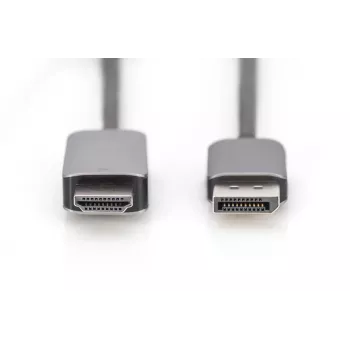 DIGITUS DP į HDMI adapterio kabelis 8K@60Hz. Aliuminis korpusas juodas 2 m