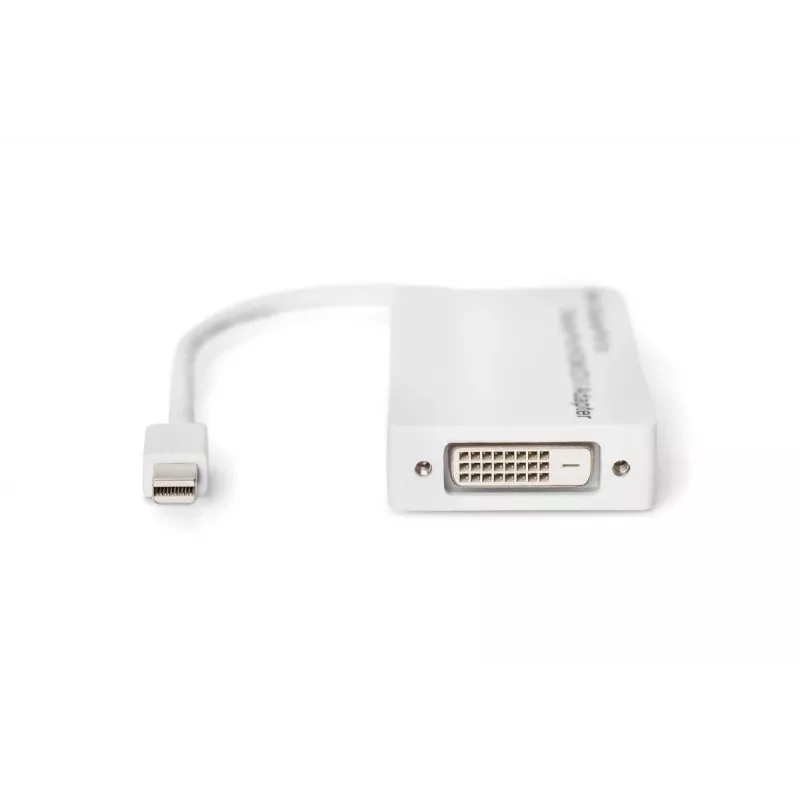 DIGITUS MiniDP į DP HDMI+DVI adapteris 20cm DP 1.1a suderinamas baltas