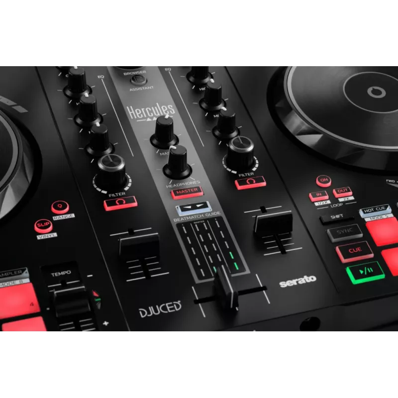 Hercules INPULSE 300 MK2 Vinyl scratcher juoda, raudona