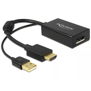 DELOCK HDMI adapteris Delock A -> DisplayPort St/Bu +USB maitinimas 4K