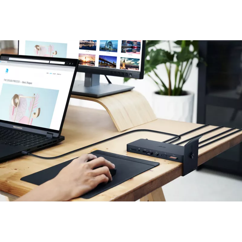 Docking stotelė ASUS DC500 Thunderbolt 4 Triple 4K, 150W PD, 3 ekranai, 2x HDMI 2.1, 2x USB‑A, 2x USB2.0, RJ‑45, MicroSD