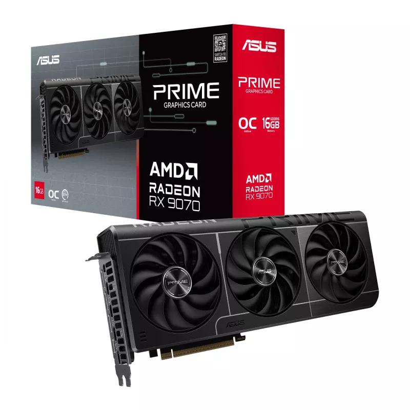 Vaizdo plokštė ASUS Radeon RX 9070 16 GB GDDR6 PCIe 5.0, 256 bitų, 3xDP 1xHDMI, 312 mm, 2,5 lizdo, OC leidimas