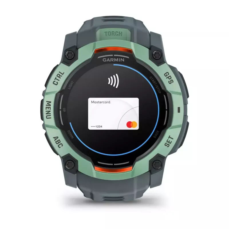 Išmanusis laikrodis GARMIN Instinct 3 AMOLED — 50 mm korpusas, 1,3 colio AMOLED, GPS/GLONASS/Galileo, 10 ATM, 24 dienų baterija