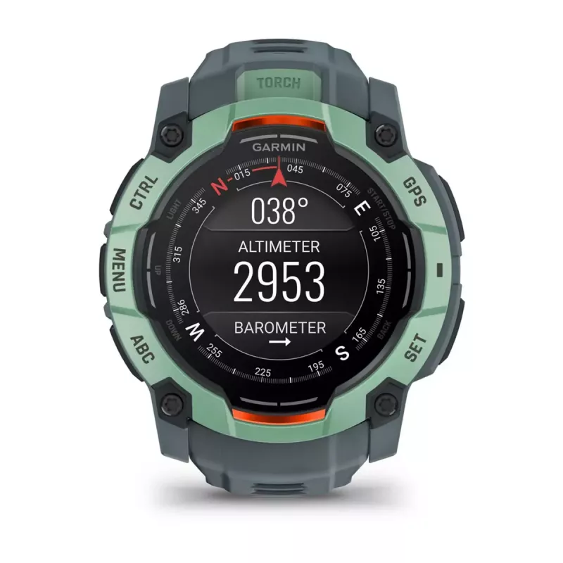 Išmanusis laikrodis GARMIN Instinct 3 AMOLED — 50 mm korpusas, 1,3 colio AMOLED, GPS/GLONASS/Galileo, 10 ATM, 24 dienų baterija