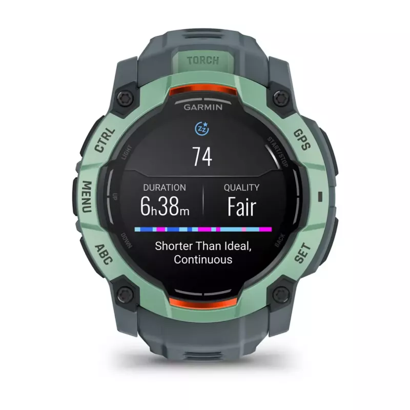 Išmanusis laikrodis GARMIN Instinct 3 AMOLED — 50 mm korpusas, 1,3 colio AMOLED, GPS/GLONASS/Galileo, 10 ATM, 24 dienų baterija