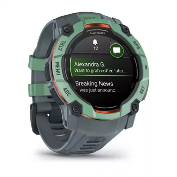 Išmanusis laikrodis GARMIN Instinct 3 AMOLED — 50 mm korpusas, 1,3 colio AMOLED, GPS/GLONASS/Galileo, 10 ATM, 24 dienų baterija