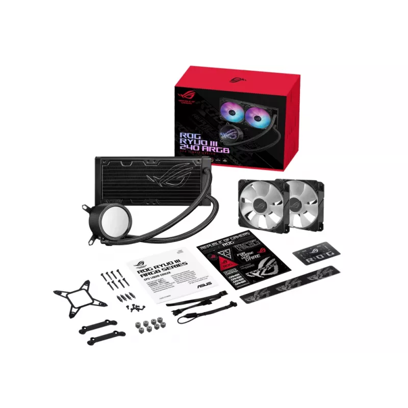 ASUS ROG Ryuo III 240 ARGB procesoriaus skysčio aušinimo rinkinys 12 cm juodas