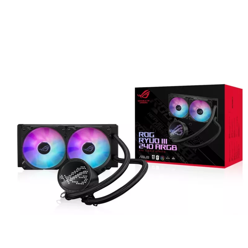 ASUS ROG Ryuo III 240 ARGB procesoriaus skysčio aušinimo rinkinys 12 cm juodas