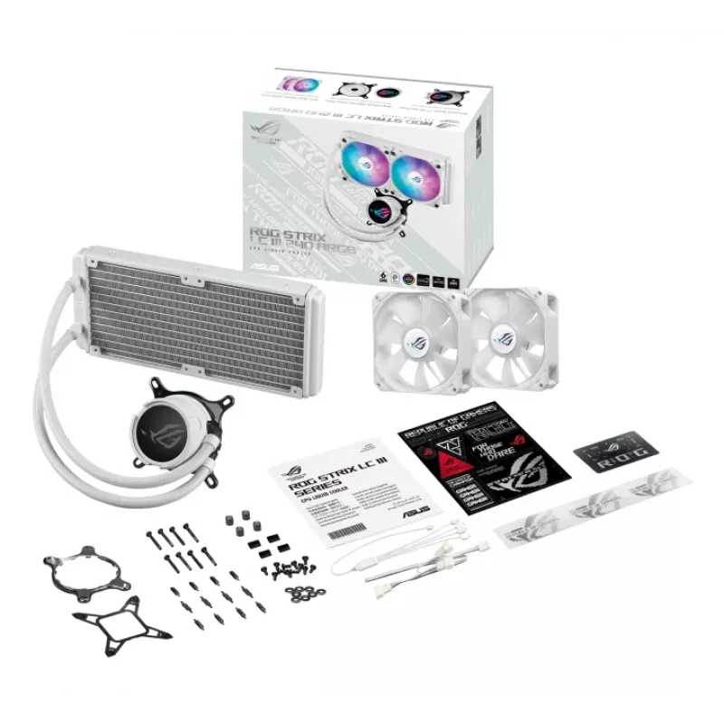ASUS ROG Strix LC III 240 ARGB White Edition procesoriaus skysčio aušinimo rinkinys 12 cm