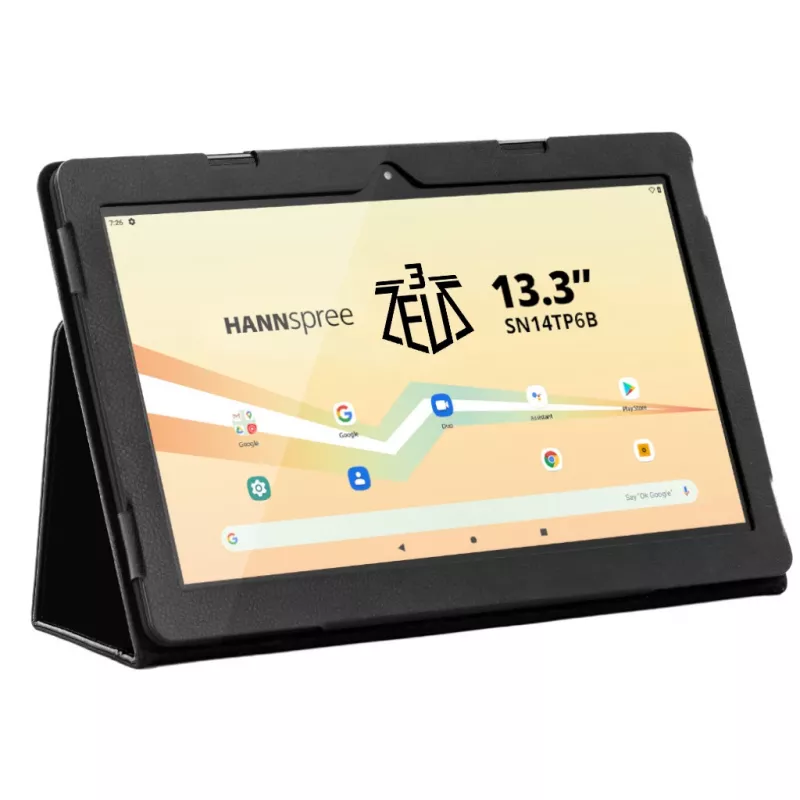 Planšetinis kompiuteris HANNspree Pad Zeus 3, 33,8 cm (13,3 colio), 1920 x 1080, MediaTek, 128 GB, 6 GB, Wi-Fi 5 (802.11ac), Android 13, juoda